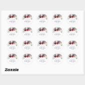 Sticker Rond Fête de mariage Floral Script Aquarelle (Feuille)