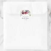 Sticker Rond Fête de mariage Floral Script Aquarelle (Sac)