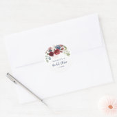 Sticker Rond Fête de mariage Floral Script Aquarelle (Enveloppe)