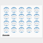 Sticker Rond Fête de Mariage Florale avec Hydrangeas Bleus Mode (Feuille)