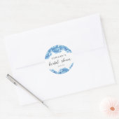 Sticker Rond Fête de Mariage Florale avec Hydrangeas Bleus Mode (Enveloppe)