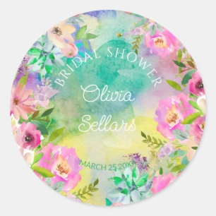 Sticker Rond Fête de mariage florale lumineuse et abondante