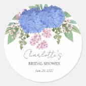 Sticker Rond Fête de mariage florale moderne avec Hydrangea ble (Devant)