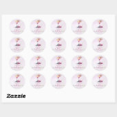 Sticker Rond Fête de mariage florale rose (Feuille)