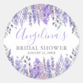 Sticker Rond Fête de mariage Florale Violette (Devant)