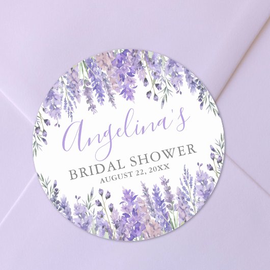 Sticker Rond Fête de mariage Florale Violette