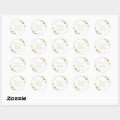 Sticker Rond Fête de mariage Greenery et Or (Feuille)