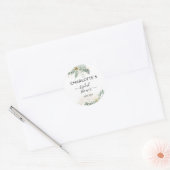 Sticker Rond Fête de mariage Greenery Gold (Enveloppe)