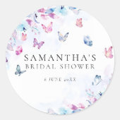 Sticker Rond Fête de Mariage Il Me Donne Des Papillons (Devant)