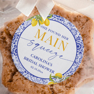 Sticker Rond Fête de Mariage Italian Main Squeeze au Citron