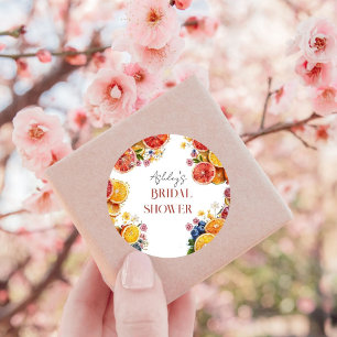 Sticker Rond Fête de mariage Main Squeeze Citron 