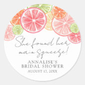 Sticker Rond Fête de mariage Main Squeeze Citrus (Devant)
