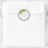 Sticker Rond Fête de mariage Mediterranean Lemon Main Squeeze (Sac)
