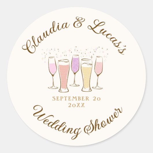 Sticker Rond Fête de mariage mixte enterrement de vie de jeune  (Devant)