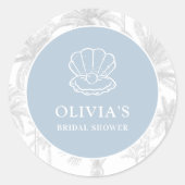 Sticker Rond Fête de mariage moderne nautique Cowgirl Côtière (Devant)