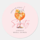 Sticker Rond Fête de Mariage Moderne Rose Aperol Spritz (Devant)