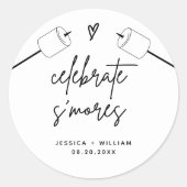 Sticker Rond Fête de mariage moderne S'mores Favor Kit (Devant)