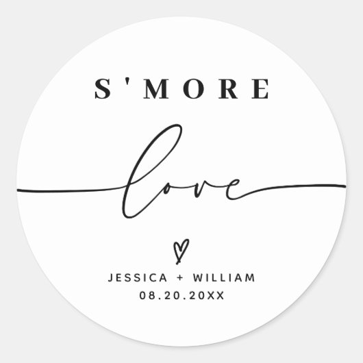Sticker Rond Fête de mariage moderne S'mores Favor Kit Classiqu (Devant)