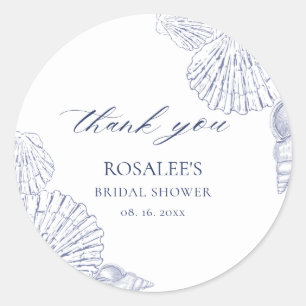 Sticker Rond Fête de mariage Nautical Coastal
