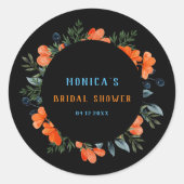 Sticker Rond Fête de mariage noir Blooming Botanicals (Devant)