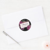 Sticker Rond Fête de mariage noir floral aquarelle sombre et d' (Enveloppe)