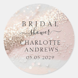 Sticker Rond Fête de mariage pailletée  