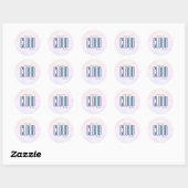 Sticker Rond Fête de mariage pastel violet bleu moderne Cloud N (Feuille)