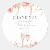 Sticker Rond Fête de mariage Petal et Prosecco (Devant)