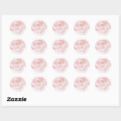 Sticker Rond Fête de mariage Pink Peony (Feuille)