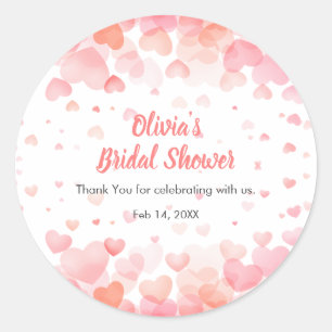 Sticker Rond Fête de mariage Pink & Red L'amour est dans l'air 
