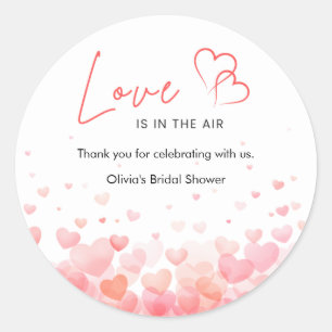 Sticker Rond Fête de mariage Pink & Red Love is in the Air 