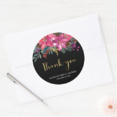 Sticker Rond Fête de mariage Poinsettia Rose Noël  (Enveloppe)