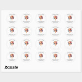 Sticker Rond Fête de mariage rustique avec glace (Feuille)