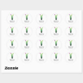 Sticker Rond Fête de mariage rustique florale de cactus du Sud- (Feuille)