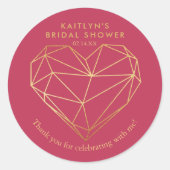 Sticker Rond Fête de mariage Saint-Valentin Cœur géométrique (Devant)