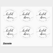 Sticker Rond Fête de Mariage Script Relax Noir et Blanc (Feuille)