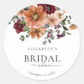 Sticker Rond Fête de mariage Terracotta Floraison d'Automne (Devant)