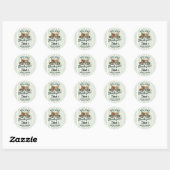 Sticker Rond Fête de Mariage Thème Marché Frais (Feuille)