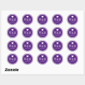 Sticker Rond Fête de mariage violette privilégiez les sceaux et (Feuille)