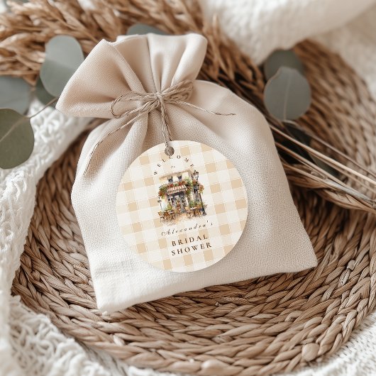 Sticker Rond Fête de Mariée au Café Français Neutre