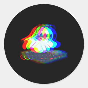 Sticker Rond Fête de musique Halloween Techno Rave Halloween