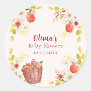 Sticker Rond Fête de naissance Automne Pommes Jardinage 