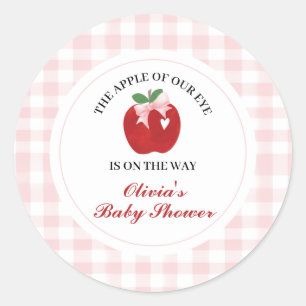 Sticker Rond Fête de naissance Coquette Apple Rose pré-préparée
