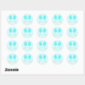 Sticker Rond Fête de naissance de jumeaux garçons (Feuille)
