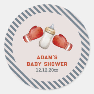 Sticker Rond Fête de naissance de petit champion de boxe pour g