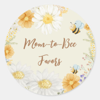 Sticker Rond fête de naissance florale en nid d'abeille honeyBe