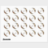 Sticker Rond Fête de Noël à la Lanterne Rustique (Feuille)