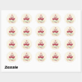 Sticker Rond Fête de Noël au pull rétro moche amusant (Feuille)