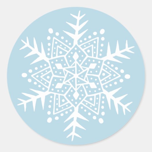 Sticker Rond Fête de Noël bleu pâle (Devant)