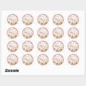 Sticker Rond Fête de Noël Cookie Décoration (Feuille)